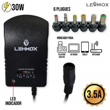 Fonte Regulada Universal 6 Conectores 3.5A 12v LEY-668 Lehmox